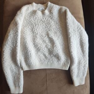 ZARA Kids Fuzzy Cream Sweater Size 11-12 (152) Soft Cozy Textured Pullover